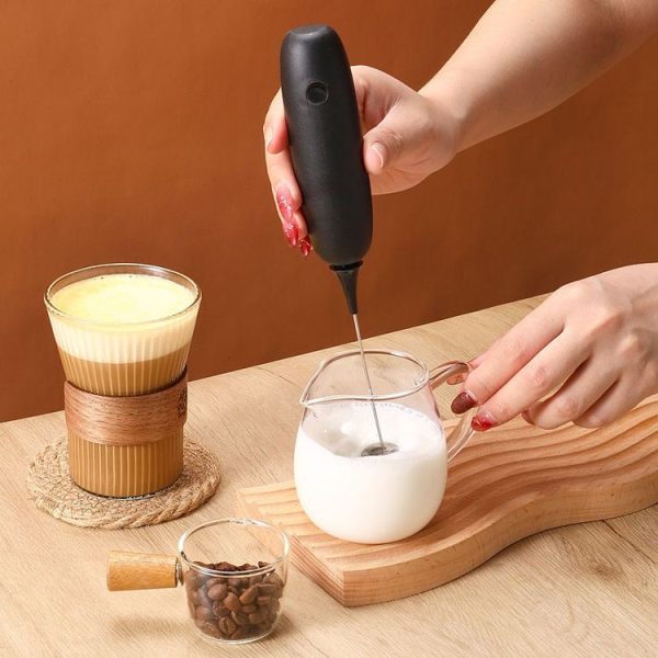 Cordless Handheld Milk And Coffee Frother Household Small Baking Mixing Tool (Black) - Image 8