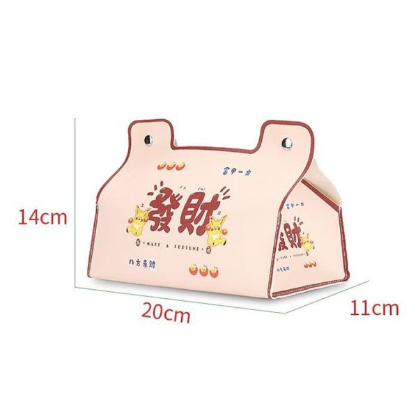 New Year Cute Tissue Box Waterproof Tissue Box Dormitory Car Carrying Living Room Universal Tissue Box, Style: Wealthy - Image 3
