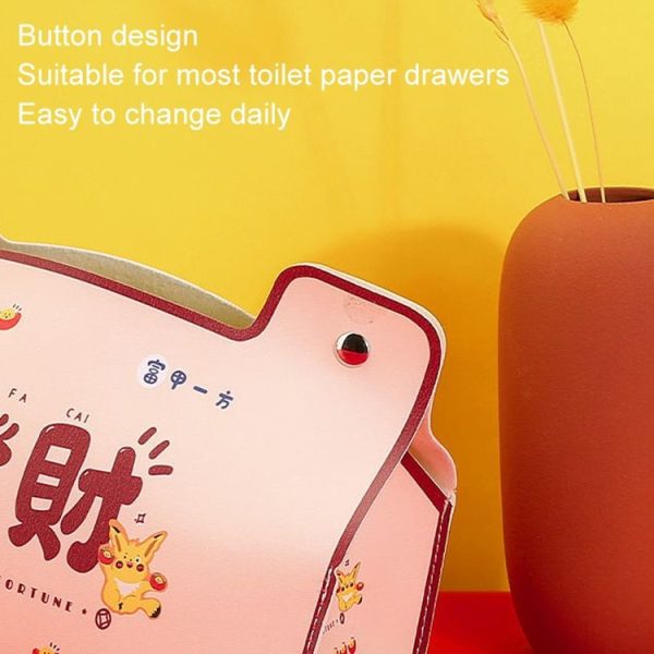 New Year Cute Tissue Box Waterproof Tissue Box Dormitory Car Carrying Living Room Universal Tissue Box, Style: Wealthy - Image 4