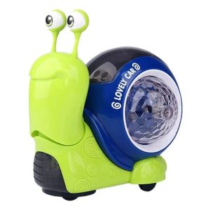 Children Electrical Crawling Snail Toys Sound And Light Projection Snail Fun Toys (Green)