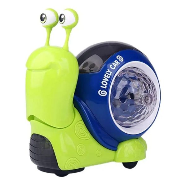 Children Electrical Crawling Snail Toys Sound And Light Projection Snail Fun Toys (Green)