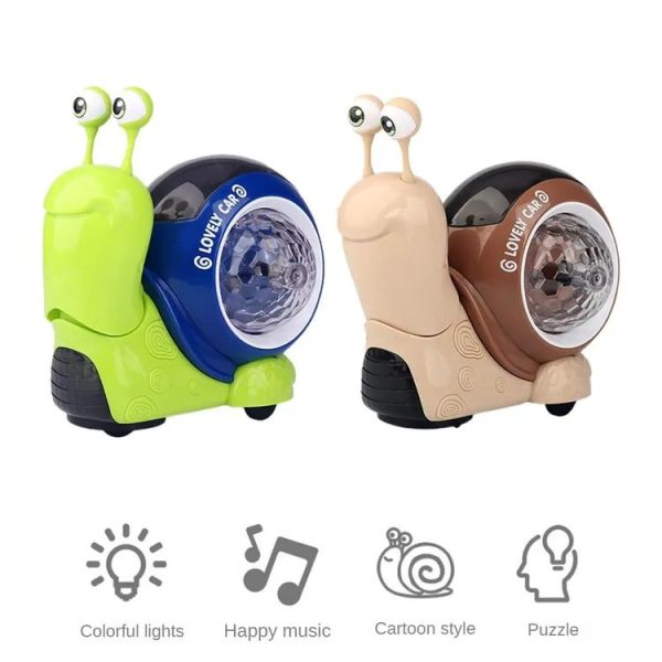 Children Electrical Crawling Snail Toys Sound And Light Projection Snail Fun Toys (Green) - Image 3