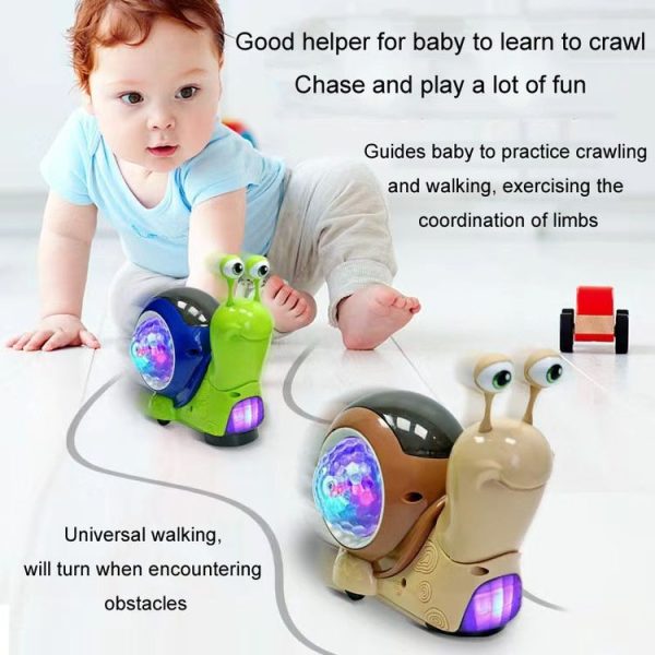 Children Electrical Crawling Snail Toys Sound And Light Projection Snail Fun Toys (Green) - Image 8