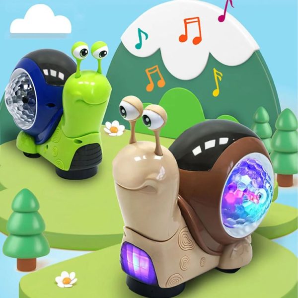 Children Electrical Crawling Snail Toys Sound And Light Projection Snail Fun Toys (Green) - Image 9