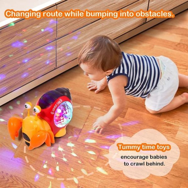 Crawling Hermit Crab Educational Electrical Toys Universal Music Light Projection Cartoon Children Toys (Blue) - Image 12