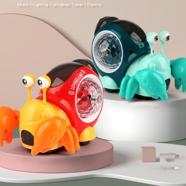Crawling Hermit Crab Educational Electrical Toys Universal Music Light Projection Cartoon Children Toys (Blue) - Image 3