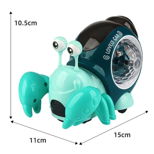 Crawling Hermit Crab Educational Electrical Toys Universal Music Light Projection Cartoon Children Toys (Blue) - Image 4