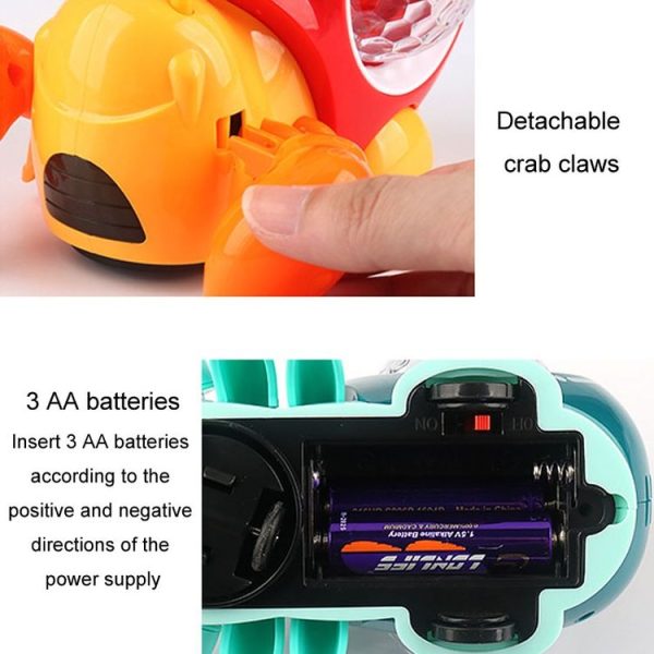Crawling Hermit Crab Educational Electrical Toys Universal Music Light Projection Cartoon Children Toys (Blue) - Image 5