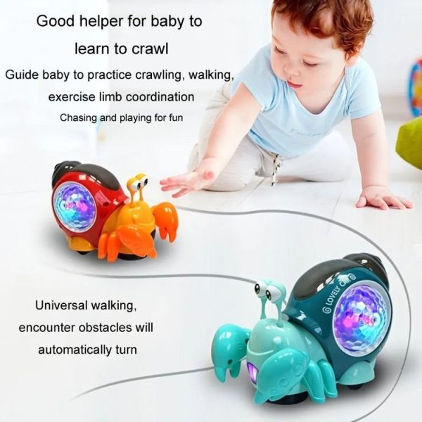 Crawling Hermit Crab Educational Electrical Toys Universal Music Light Projection Cartoon Children Toys (Blue) - Image 6
