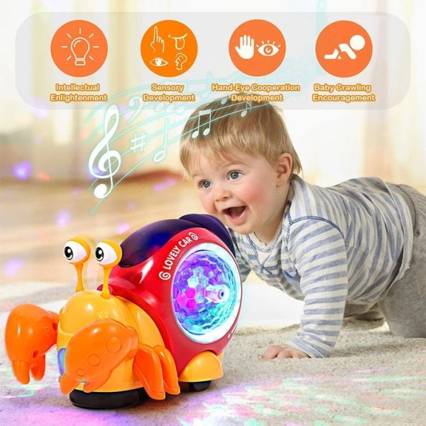 Crawling Hermit Crab Educational Electrical Toys Universal Music Light Projection Cartoon Children Toys (Blue) - Image 7