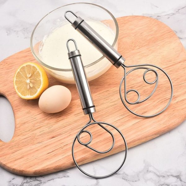 Stainless Steel Flour Mixer Flour And Egg Beaters Noodle Making Tools, Specification: Single Circle - Image 2