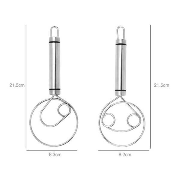 Stainless Steel Flour Mixer Flour And Egg Beaters Noodle Making Tools, Specification: Single Circle - Image 3
