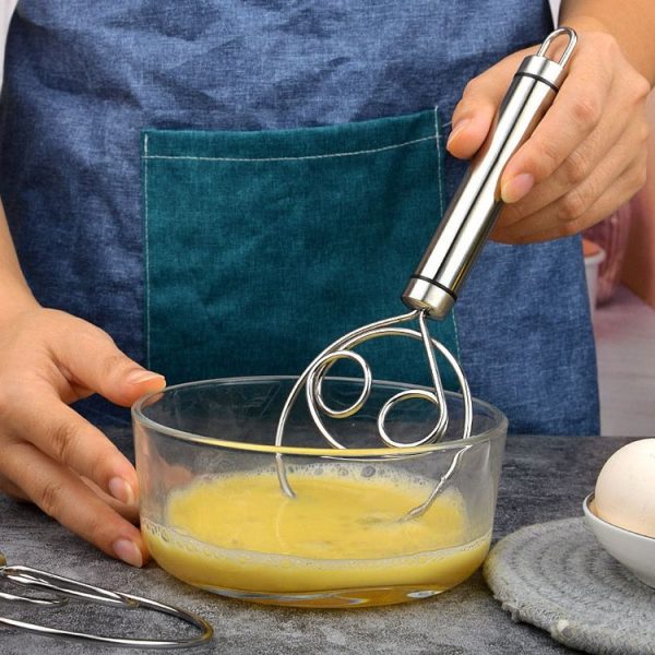 Stainless Steel Flour Mixer Flour And Egg Beaters Noodle Making Tools, Specification: Single Circle - Image 6