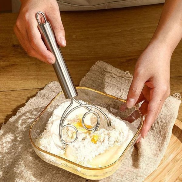 Stainless Steel Flour Mixer Flour And Egg Beaters Noodle Making Tools, Specification: Single Circle - Image 7