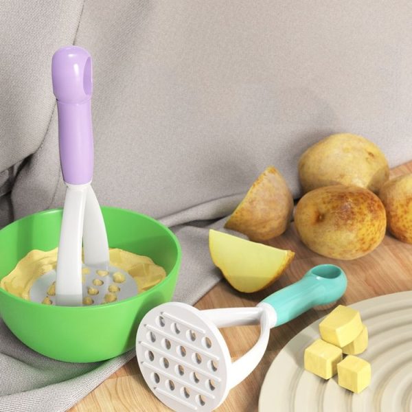 3pcs Kitchen Manual Potato Masher Baby Supplement Food Mashing Tool (Purple) - Image 2