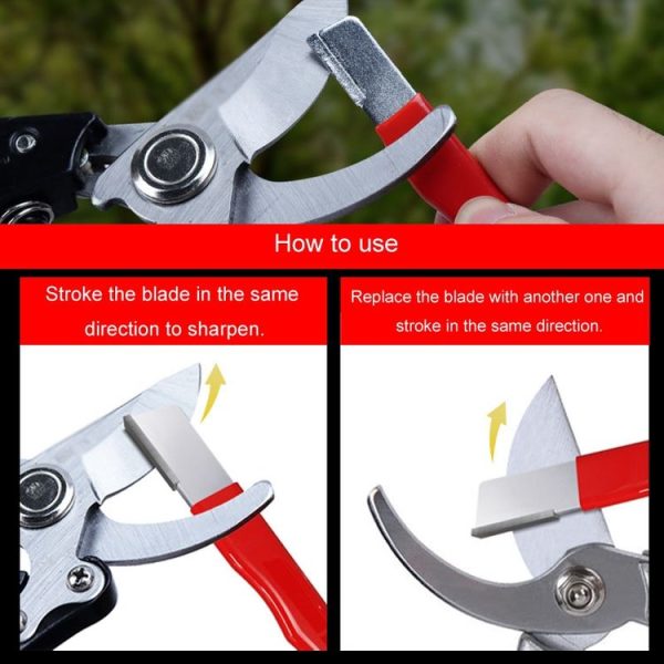 Outdoor Portable Garden Scissors Sharpener Knife Scissors Dual Purpose Sharpening Stone (Black) - Image 6