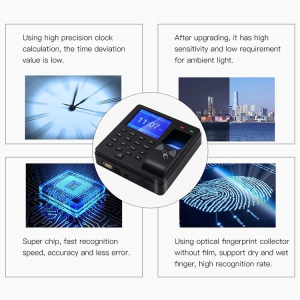 M10 Smart ID Card Recognition Fingerprint Access Control All-in-one Attendance Machine (English Version) - Image 12