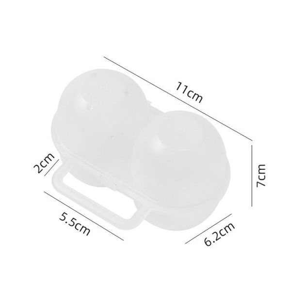 Outdoor Portable 2 Compartments Egg Tray Small Egg Storage And Protective Case (Transparent White) - Image 3