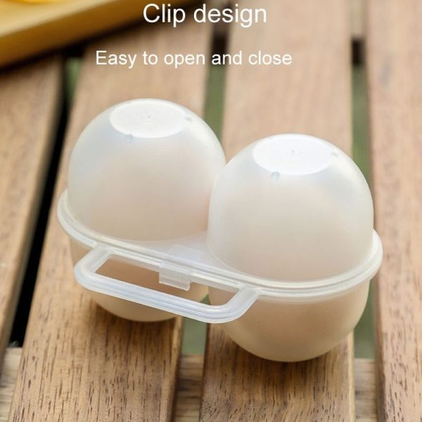 Outdoor Portable 2 Compartments Egg Tray Small Egg Storage And Protective Case (Transparent White) - Image 7