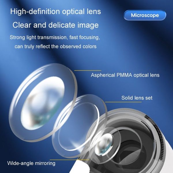 60x Portable Mini Microscope Pendant With LED Lights Outdoor Exploration Observation Fun Kids Toys (White) - Image 8