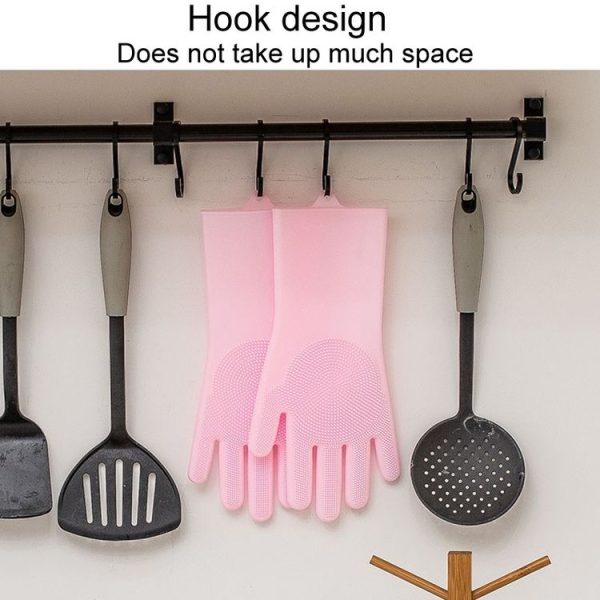Kitchen Silicone Dishwash Gloves Male And Female Household Chores Cleaning Mitts, Size: 160g (Pink) - Image 5