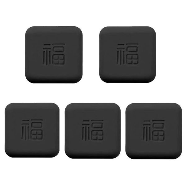 5pcs Doorknob Silent Anti-Collision Pad Living Room Bedroom Door Closing Cushion Silicone Protective Pad (Black)