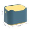 17.8 x 13 x 13.5cm Push Type Desktop Wastebasket Small Odor-Isolating Pet Litter Pan (Yellow Blue) - Image 3