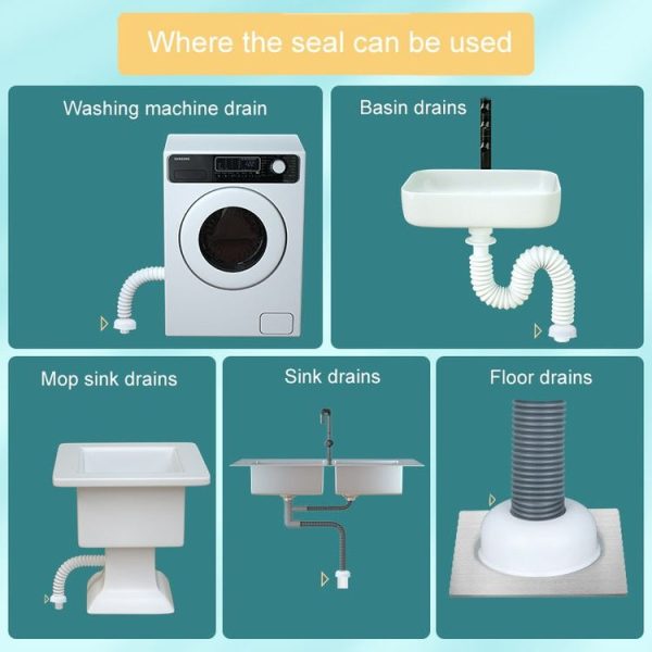 Bathroom Sewer Pipe Odor Proof Seal Plug Kitchen Drain Blocking Plug (White) - Image 7