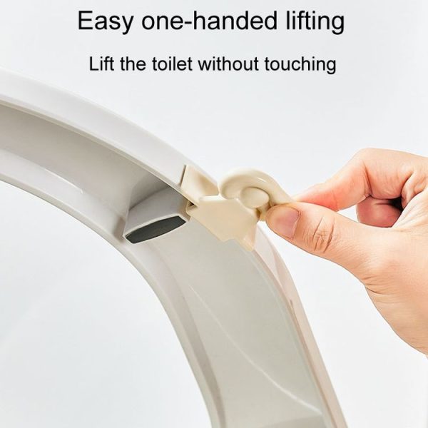 Anti Dirty Handle Toilet Lid Lifter Bathroom Bidet Seat Lifting Lid Kit (Milk White) - Image 4