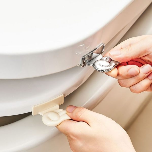 Anti Dirty Handle Toilet Lid Lifter Bathroom Bidet Seat Lifting Lid Kit (Milk White) - Image 7