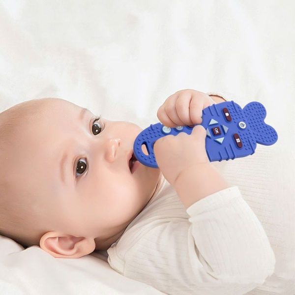 Baby Remote Control Teether Baby Anti Hand Eating Teething Stick Toys (Yellow) - Image 2