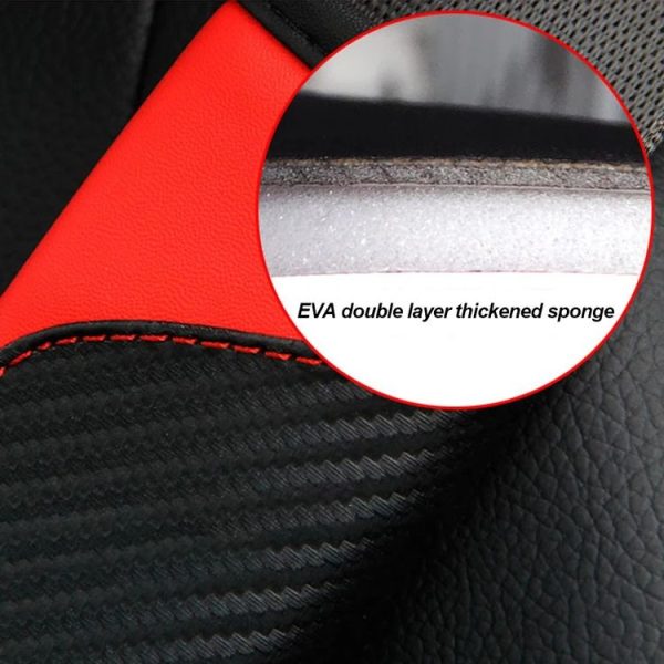 Car Seat Belt Cover Carbon Fiber Leather Auto Seat Shoulder Protection, Style: Black - Image 4