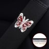 Car Seat Belt Cover Diamond Butterfly Shoulder Strap Cushion Cover 6.5x23cm (Pink White) - Image 3