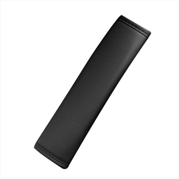 Skin Feeling Car Leather Seat Belt Cover Shoulder Pads 6.5x23cm (Black) - Image 3