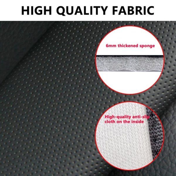 Skin Feeling Car Leather Seat Belt Cover Shoulder Pads 6.5x23cm (Black) - Image 5