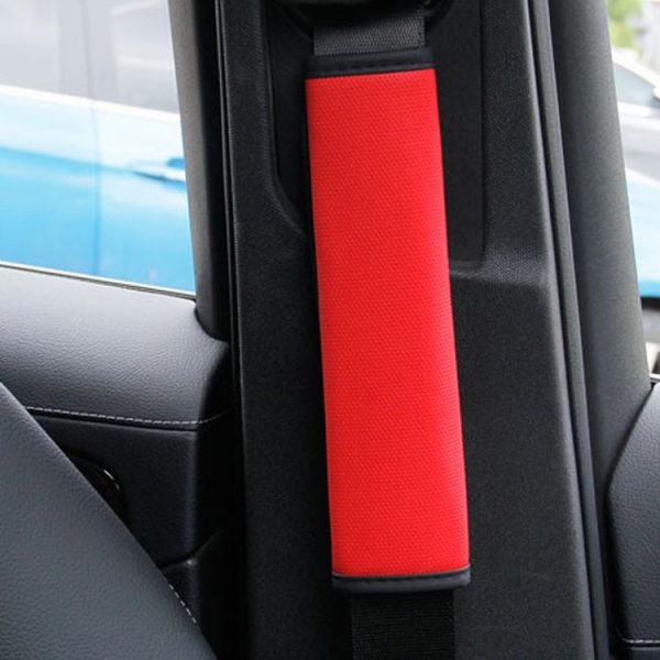 Skin Feeling Car Leather Seat Belt Cover Shoulder Pads 6.5x23cm (Black) - Image 6