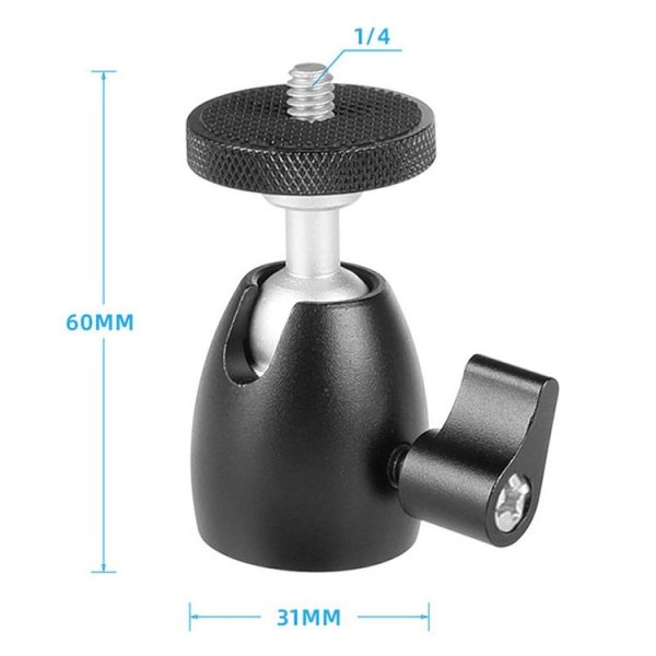 Q39 360 Degree Rotating Ball Tripod Projector Shooting Heads Accessories Cell Phone DSLR Camera Heads (1 / 4 Thread) - Image 3