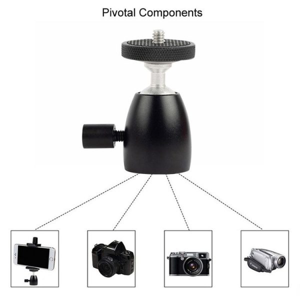 Q39 360 Degree Rotating Ball Tripod Projector Shooting Heads Accessories Cell Phone DSLR Camera Heads (1 / 4 Thread) - Image 6