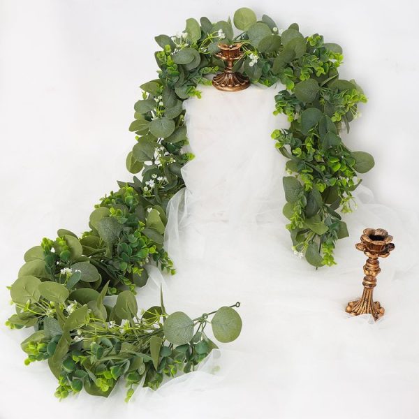 180cm Simulation Greenery Eucalyptus Ivy Leaf Rattan Hanging Fake Flower Decoration Rattan, Style: C Model - Image 6
