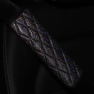 Glitter Car Seat Belt Cover Shoulder Pads Car Accessories 6.5x23cm (Black)