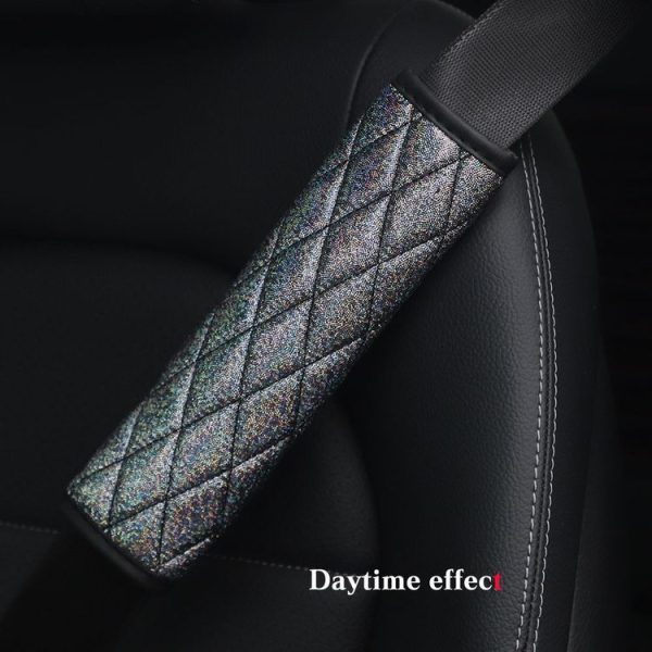 Glitter Car Seat Belt Cover Shoulder Pads Car Accessories 6.5x23cm (Black) - Image 3