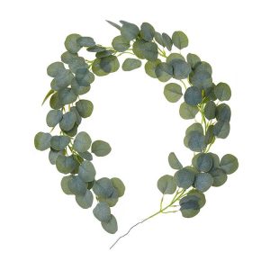 Artificial Greenery Eucalyptus Leaf Vine Simulation Rattan Home Decoration, Style: 1m Eucalyptus Gray White
