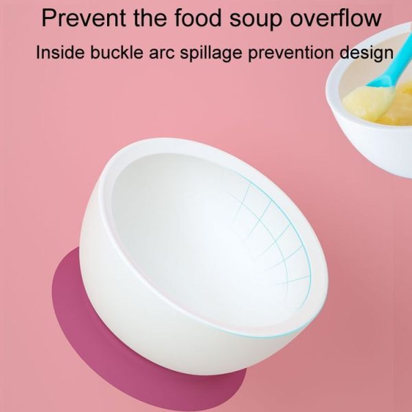 Infant Complementary Food Bowl With Lid Baby Feeding Tableware Suction Cup Bowl (Red) - Image 4