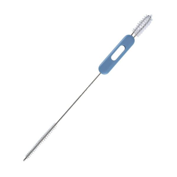 Multifunctional Straw Lid Cleaning Brush Nylon Stainless Steel Crevice Scrubber Comb (Blue)