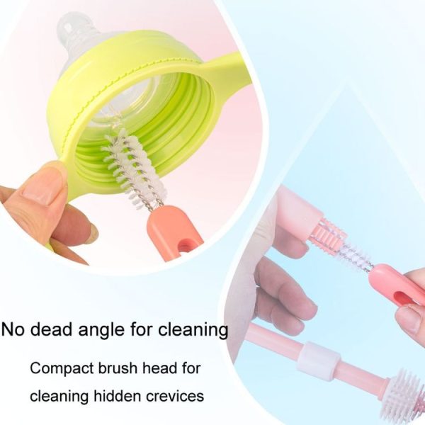 Multifunctional Straw Lid Cleaning Brush Nylon Stainless Steel Crevice Scrubber Comb (Blue) - Image 6