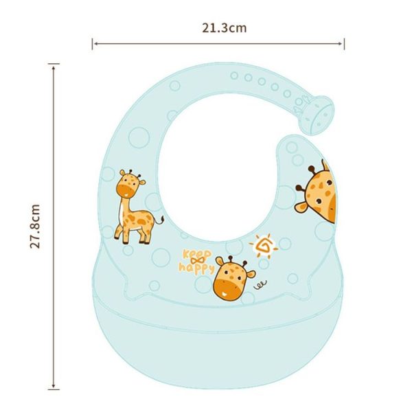 Baby Anti-Dirty Eating Bib Waterproof Silicone Infant Auxiliary Food Bib Drool Towel (Blue) - Image 3