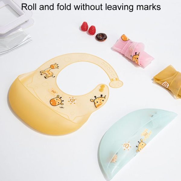 Baby Anti-Dirty Eating Bib Waterproof Silicone Infant Auxiliary Food Bib Drool Towel (Blue) - Image 6