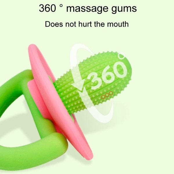Silicone Cactus Teether Baby Anti Teething Sticks Toys (Green And Pink) - Image 6