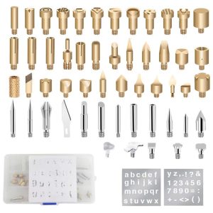 53 In 1 Wood Burning Pen Tips Soldering Iron Tip For Pyrography Working Carving 15 Grids