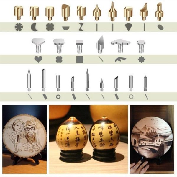 53 In 1 Wood Burning Pen Tips Soldering Iron Tip For Pyrography Working Carving 15 Grids - Image 6